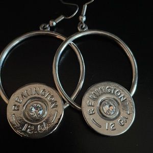 💎Silver Remington Dangle Hoop Earrings with Gems 💎